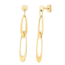 Load image into Gallery viewer, 14k Yellow Gold Italian Oval Link Earrings
