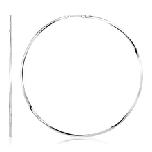 Load image into Gallery viewer, Sterling Silver Large Polished Round Hoop Earrings
