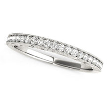 Load image into Gallery viewer, 14k White Gold Milgrain Bordered Round Diamond Wedding Band (1/6 cttw)
