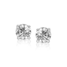 Load image into Gallery viewer, Sterling Silver 8.0mm Round CZ Stud Earrings
