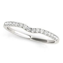 Load image into Gallery viewer, 14k White Gold Curved Pave Setting Diamond Wedding Ring (1/8 cttw)
