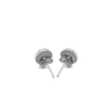 将图片加载到图库查看器，14k White Gold Textured Flat Style Stud Earrings
