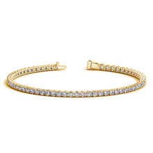 Load image into Gallery viewer, Lab Grown Round Diamond Tennis Bracelet in 14k Yellow Gold (3 cctw F/G  VS2/SI1)
