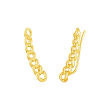 将图片加载到图库查看器，14k Yellow Gold Ear Climber Earring with Chain Links
