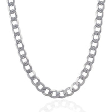 Load image into Gallery viewer, Rhodium Plated 11.6mm Sterling Silver Curb Style Chain
