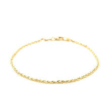 将图片加载到图库查看器，10k Yellow Gold Solid Diamond Cut Rope Bracelet 1.5mm
