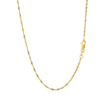 Load image into Gallery viewer, 14k Yellow Gold Singapore Chain 1.5mm
