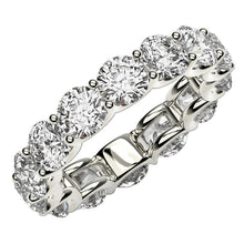 Load image into Gallery viewer, Round Cut Lab Grown Diamond Eternity Ring in 14k White Gold (6 cttw FG/VS2)
