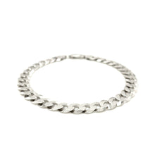 Load image into Gallery viewer, Rhodium Plated 7.9mm Sterling Silver Curb Style Bracelet
