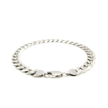 Load image into Gallery viewer, Rhodium Plated 7.9mm Sterling Silver Curb Style Bracelet
