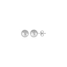 Load image into Gallery viewer, 14k White Gold Ball Earrings with Faceted Texture

