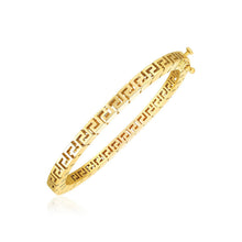 将图片加载到图库查看器，14k Yellow Gold High Polish Greek Key Bangle

