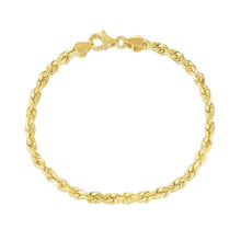 Load image into Gallery viewer, 5.0mm 10k Yellow Gold Solid Diamond Cut Rope Bracelet
