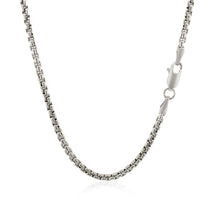 将图片加载到图库查看器，2.2mm Sterling Silver Rhodium Plated Round Box Chain
