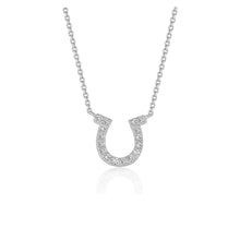 Load image into Gallery viewer, 14k White Gold Horseshoe Design Diamond Pendant

