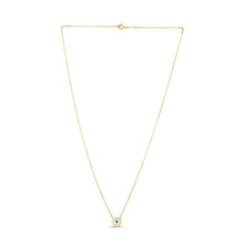 将图片加载到图库查看器，14k Yellow Gold MOP Evil Eye Necklace

