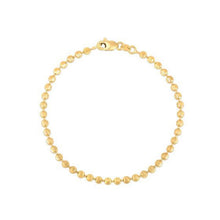 Load image into Gallery viewer, Moon Cut Bead Chain Bracelet in 14k Yellow Gold  (3.00 mm)
