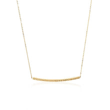 Load image into Gallery viewer, 14k Yellow Gold Thin Textured Bar Necklace
