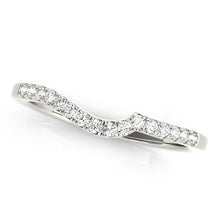 Load image into Gallery viewer, 14k White Gold Curved Style Pave Diamond Wedding Ring (1/6 cttw)
