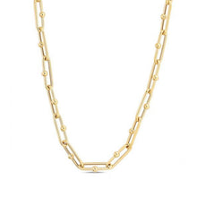 Load image into Gallery viewer, 14k Yellow Gold High Polish Elongated Paperclip Jax Link Necklace

