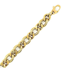 Load image into Gallery viewer, 14k Yellow Gold Curb Chain Design with Diamond Cuts Bracelet
