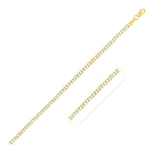 将图片加载到图库查看器，2.6 mm 14k Two Tone Gold Pave Curb Chain
