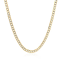 将图片加载到图库查看器，2.6 mm 14k Two Tone Gold Pave Curb Chain
