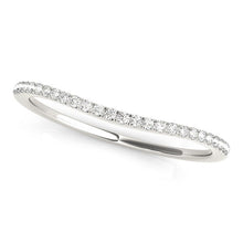 Load image into Gallery viewer, 14k White Gold Pave Style Setting Curved Diamond Wedding Band (1/10 cttw)
