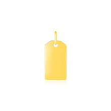 将图片加载到图库查看器，14K Yellow Gold Tag Pendant
