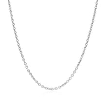 将图片加载到图库查看器，Sterling Silver Rhodium Plated Round Cable Chain 1.8mm
