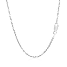 将图片加载到图库查看器，Sterling Silver Rhodium Plated Round Cable Chain 1.8mm
