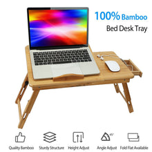 将图片加载到图库查看器，Bamboo Laptop Desk Adjustable Stand and Riser Foldable
