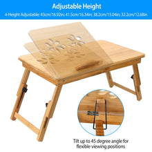 将图片加载到图库查看器，Bamboo Laptop Desk Adjustable Stand and Riser Foldable
