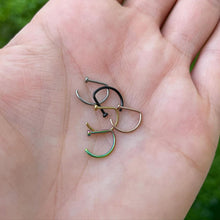 Load image into Gallery viewer, 18G 3/8 Rainbow G23 Implant Grade Titanium D Shape Nose Hoop
