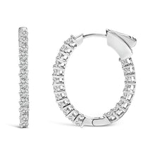 Load image into Gallery viewer, 14K White Gold 1.0 Cttw Oval Lab Grown Diamond Hoop Earrings
