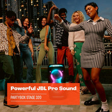 将图片加载到图库查看器，JBL Party Box Stage 320 Bluetooth Party Speaker Illuminated Splash‑Resistant 240W
