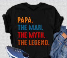 Load image into Gallery viewer, Papa, the Man, the Myth, the Legend Men's Bamboo Viscose/Organic Cotton Short Sleeve Graphic T-Shirt
