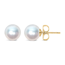 Load image into Gallery viewer, 14k White Gold 5-5.5MM  Cultured Freshwater Pearl Solitaire Stud Earrings
