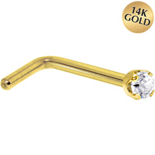 将图片加载到图库查看器，Solid 14K Yellow Gold 1.5mm Genuine Diamond Nose Ring
