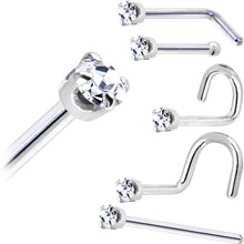 将图片加载到图库查看器，Solid 14K White Gold 1.5mm Genuine Diamond Nose Ring
