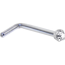 将图片加载到图库查看器，Solid 14K White Gold 1.5mm Genuine Diamond Nose Ring
