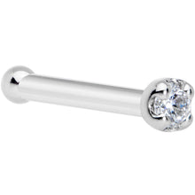 Load image into Gallery viewer, 18G Solid 14k White Gold 1.5mm Genuine Diamond Nose Bone

