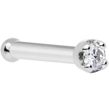 将图片加载到图库查看器，Solid 14K White Gold 1.5mm Genuine Diamond Nose Ring
