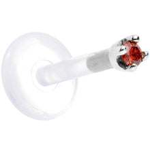 Load image into Gallery viewer, Solid 14K White Gold 1.5mm Genuine Red Diamond Bioplast Push in Labret
