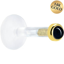 Load image into Gallery viewer, Solid 14K Yellow Gold 2mm Genuine Onyx Bioplast Push in Monroe
