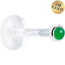 Load image into Gallery viewer, Solid 14K White Gold 2mm Genuine Jade Bioplast Push in Monroe
