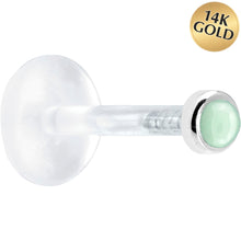 Load image into Gallery viewer, Solid 14K White Gold 2mm Genuine Aventurine Quartz Bioplast Push in Monroe
