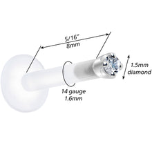 Load image into Gallery viewer, Solid 14K White Gold 1.5mm Genuine Diamond Bioplast Push in Monroe
