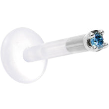 Load image into Gallery viewer, Solid 14K White Gold 1.5mm Genuine Blue Diamond Bioplast Push in Monroe
