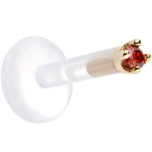 Load image into Gallery viewer, Solid 14K Yellow Gold 1.5mm Genuine Red Diamond Bioplast Push in Monroe
